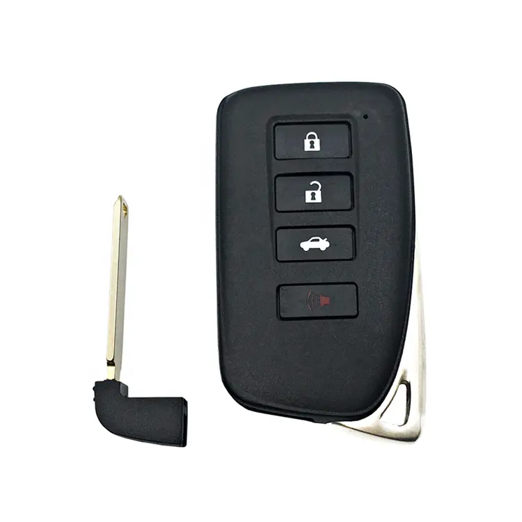 Clé de voiture intelligente à distance sans clé, 4 boutons, couverture vierge, adaptée à la clé automatique Toyota