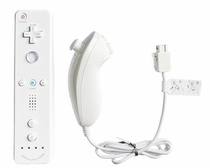 จอยสติ๊กควบคุมระยะไกลแบบ2ใน1,จอยสติ๊กเล่นเกมสำหรับ Nintend Wii Nunchuck รีโมตคอนโทรลจอยสติ๊กอุปกรณ์เสริม - Product Image 1