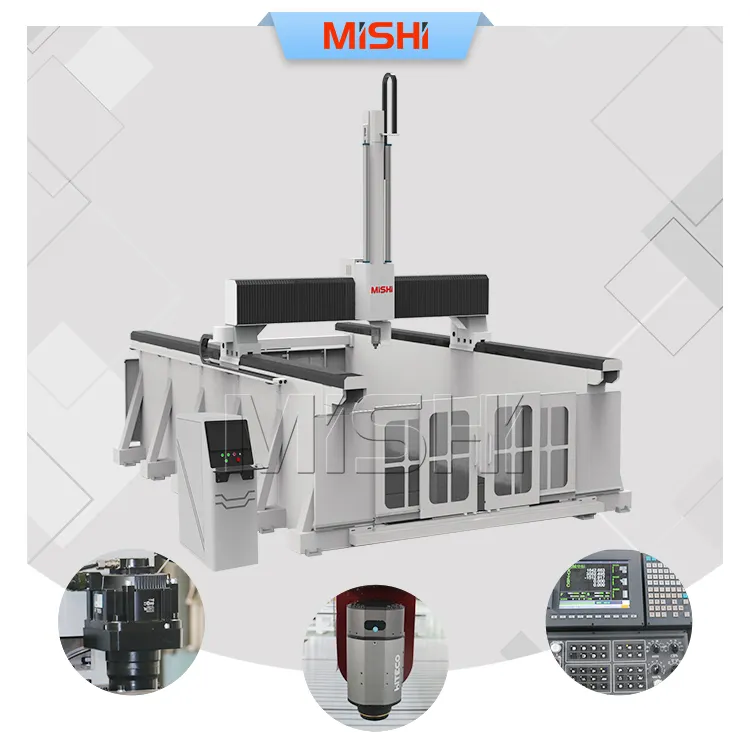 MISHI large gantry size moved 5 axis cnc router for 3d foam wood industrial boats car mould making