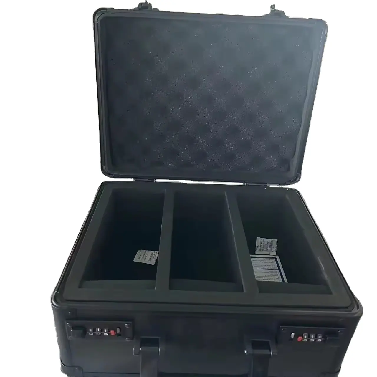 Kotak penyimpanan kartu pedagang tingkat 2 baris busa aluminium EVA nilon ABS PVC tahan lama casing lempengan-tahan guncangan tahan debu tahan air-OEM ODM