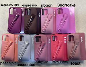 <strong>Rhodee</strong> Blush Butter Balm Lip Tint Original Box Set with Lip Liner Holder Phone Case Plum Date Cake Lip Gloss in Liquid Form