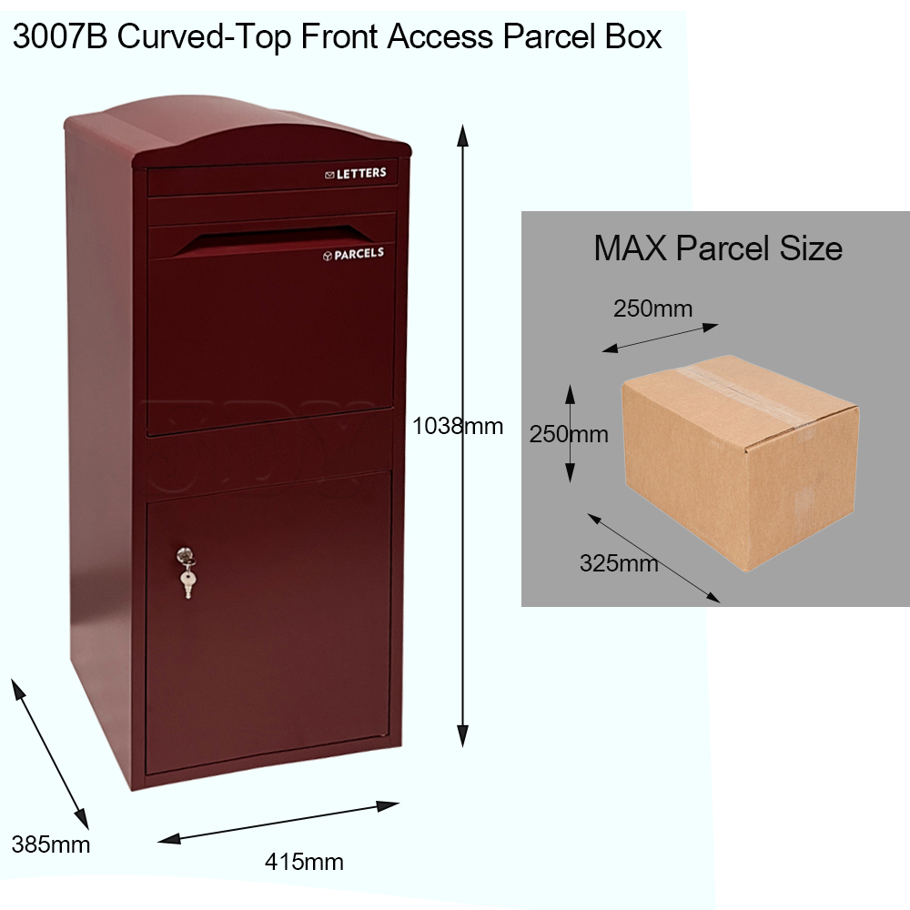 Buzón de paquetería de acceso frontal con parte superior curva 3007B