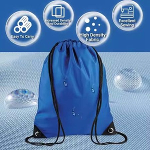 Sublimación de cuerda de nylon impermeable bolsa con cordón logotipo personalizado poliéster cuerda mochila gimnasio deporte bolsa con cordón con logotipo - Product Image 4