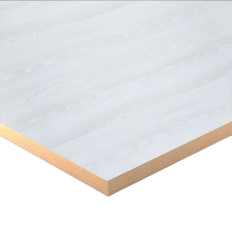 Feuille de panneau stratifié mdf de mélamine de Grain de bois blanc d'épaisseur de Texture personnalisée de 18mm