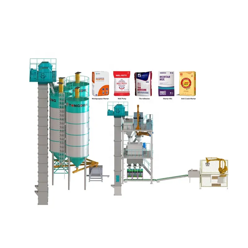 Multi function Dry Plaster Machinery Dry Plaster Machinery Rendering Mortar Production Plant On site processing