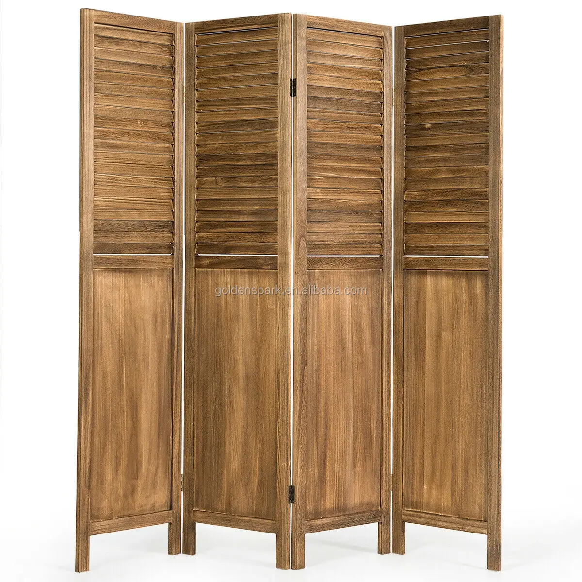 4 Panel independiente plegable de privacidad de moderno diseño de madera habitación divisor