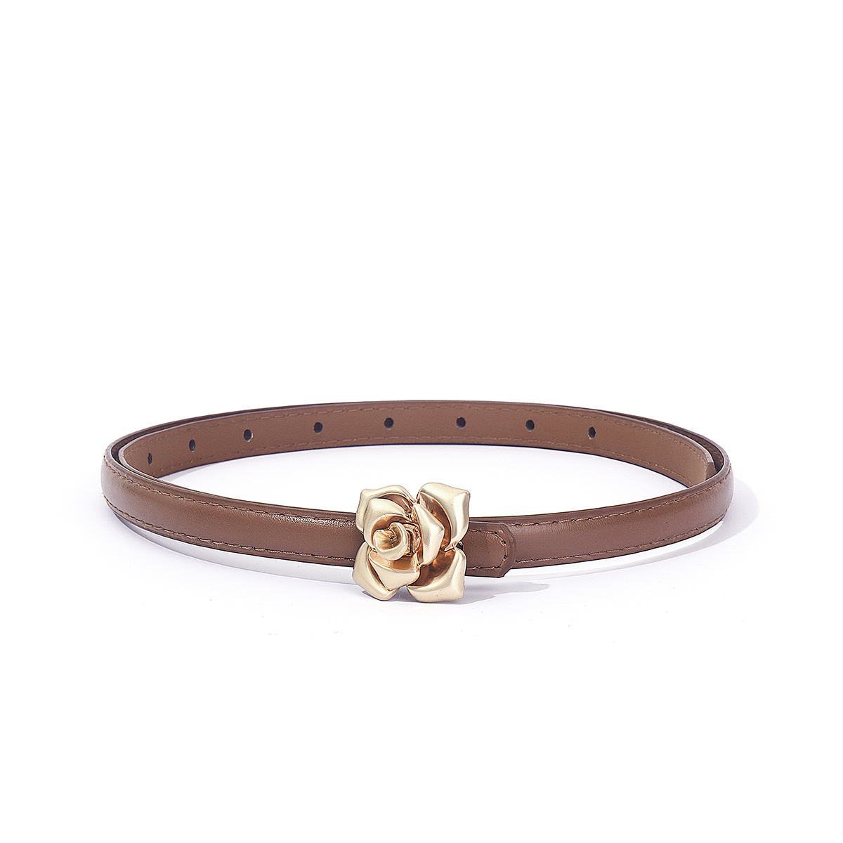 Hebilla de flores-Marrón