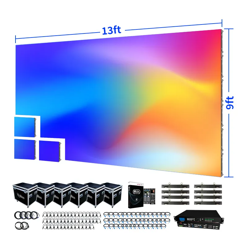 ENBON 4x3 LED mur vidéo paquet complet location HD P3.91 500mm X 500mm LED affichage scène dos gouttes pour église écran LED