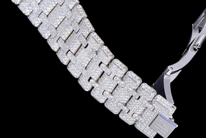 Đồng hồ CZ Bustdown 41mm với bộ máy tự động, toàn bộ mặt được đính đá, đồng hồ cơ khí đeo tay dành cho nam - Product Image 3