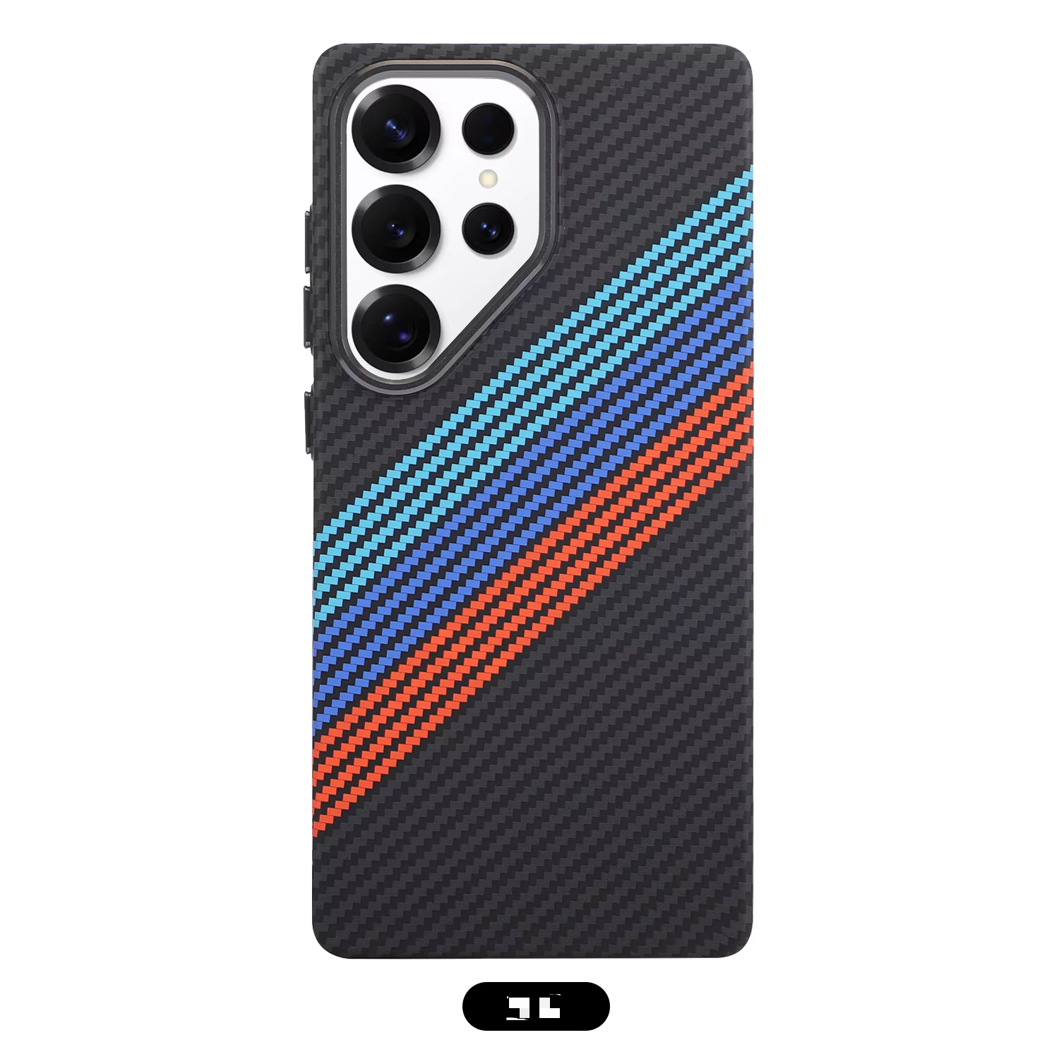 Black-Three-color striped patchwork