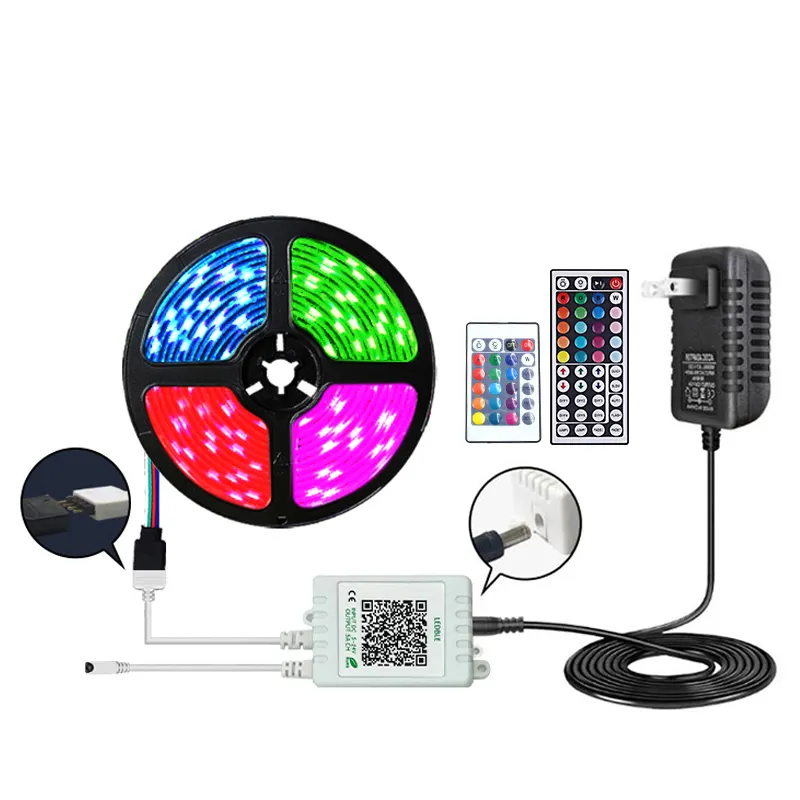 Tira de luces que cambia de Color de sincronización de música con tira RGB de Control remoto y aplicación, para decoración de fiesta en casa de habitación