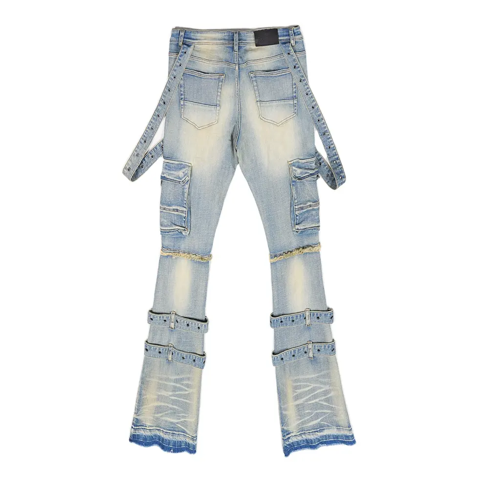 Jeans uomo Denim jeans Casual Multi Bag Jeans pantaloni cargo uomo di alta qualità