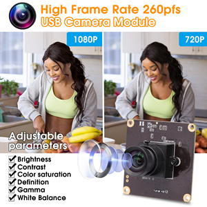 ELP 1080P 60fps webcam no distorsione lente ad alta velocità 720P 120fps 360P 240FPS modulo fotocamera gratuita driver USB mini fotocamera per PC - Product Image 2