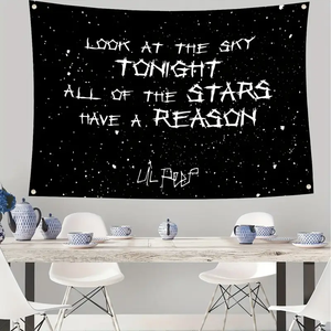 Bán Buôn 180*120Cm Lớn Nhìn Tại Bầu Trời Tối Nay Duy Nhất Side Polyester Vải Tấm Thảm Biểu Ngữ Cho Trang Trí Nội Thất Tường - Product Image 1