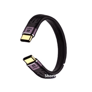 USB4ข้อมูลการชาร์จเร็ว Type-C ตัวผู้กับตัวผู้ส่ง40GB ธันเดอร์โบลท์ USB 4แบบนุ่มแบนสั้น C กับสายต่อ USB - Product Image 5