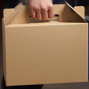 Kunden spezifisch bedruckte faltbare Wellpappe schachtel Verpackungs band griff Well pappkarton für Lebensmittel Umwelt freundliche Verpackungs schachtel - Product Image 5