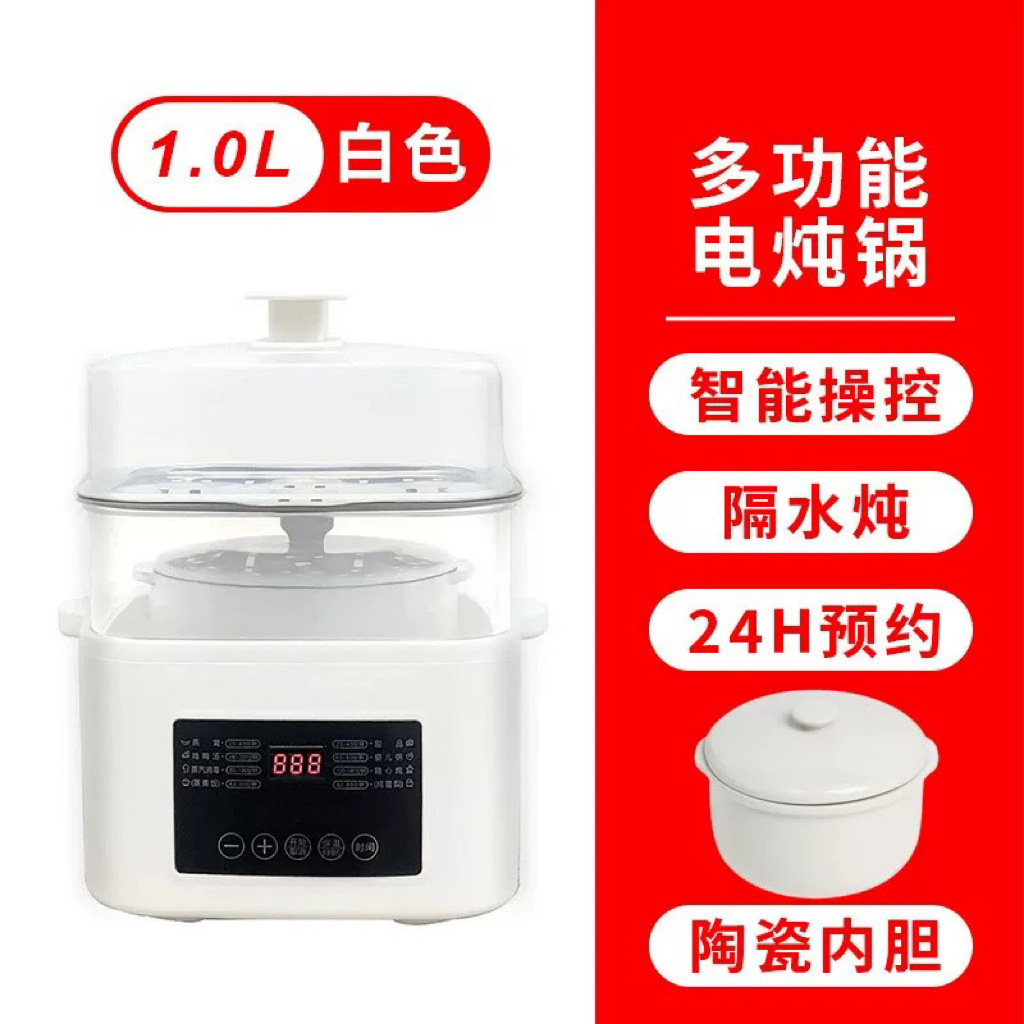 Wanlida Electric Slow Cooker with Steamer Basket (Double Layer)
