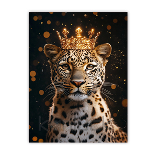 REGAL uy nghi: động vật với một vương miện vàng và splashes của vàng vải nghệ thuật in ấn tường nghệ thuật trang trí - Product Image 4