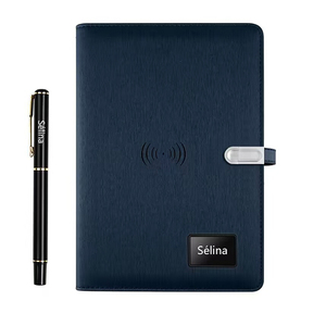Luminoso LED Logo Notebook personalización Banco de energía Cargador inalámbrico calculadora planificador diario agenda Bloc de notas de negocios con bolígrafo - Product Image 1
