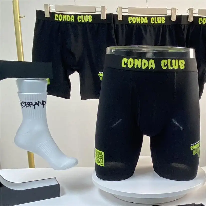 Boxers personnalisés sous-vêtements pour hommes caleçons extensibles doux collés nouvelle mode coton peigné pour hommes