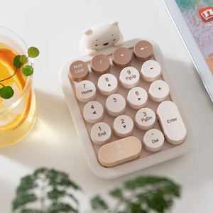 Mofii Wireless <strong>Number</strong> Pad 18 Keys Portable <strong>Number</strong> <strong>Keyboard</strong> with <strong>USB</strong> Receiver Wireless <strong>Numeric</strong> <strong>Keypad</strong> Retro Round Keycaps - Product Image 1