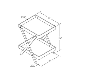 Gấp 2-Tier <span class=keywords><strong>Acrylic</strong></span> đồ nội thất Khay bảng với 2 lưu trữ khay lucite bên bàn cà phê OEM dịch vụ hiện đại đương đại - Product Image 6