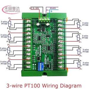 8AI RS485模拟输入PT100 RTD RS485温度传感器采集模块更换NTC K热电偶DS18B20无外壳 - Product Image 5