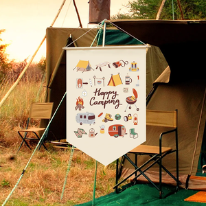 Decorative Camping <strong>Colorful</strong> Blank Sublimation Felt Pennant <strong>String</strong> Flags Triangle Plain Wall Banner Linen With Wooden Pole - Product Image 4