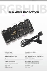 Motherboard RGB Hub 1 <strong>Control</strong> 10 Splitter AURA Shenguang Sync RGB Fan Lighting <strong>Control</strong> <strong>Computer</strong> Accessories - Product Image 6
