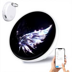 ป้ายชื่อพนักงานแบบกลม Beambox หน้าจอสัมผัส ลายการ์ตูน/อนิเมะ ป้ายชื่อแบบกำหนดเอง มีไฟกระพริบ พร้อมรูปถ่ายและคิวอาร์โค้ด - Product Image 1