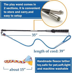 犬のためのインタラクティブな浮気ポールおもちゃペットフリースロープテザールアーおもちゃエクササイズトレーニングで耐久性のあるティーザーワンドを追いかける - Product Image 5