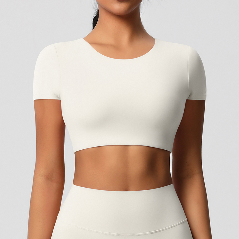 Crop Manches Courtes - Blanc Ivoire