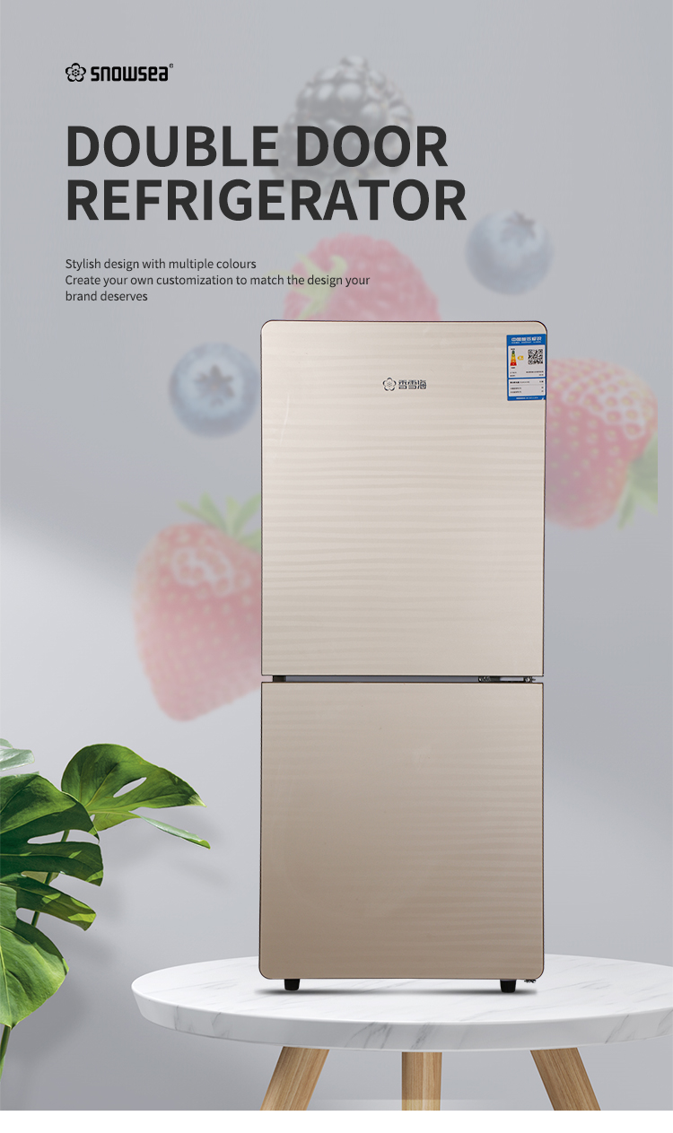 OEM customBCD-130 Fridges Fredge Double Doors Household freezer Refrigerators For Homes  bottom-freezer refrigerators