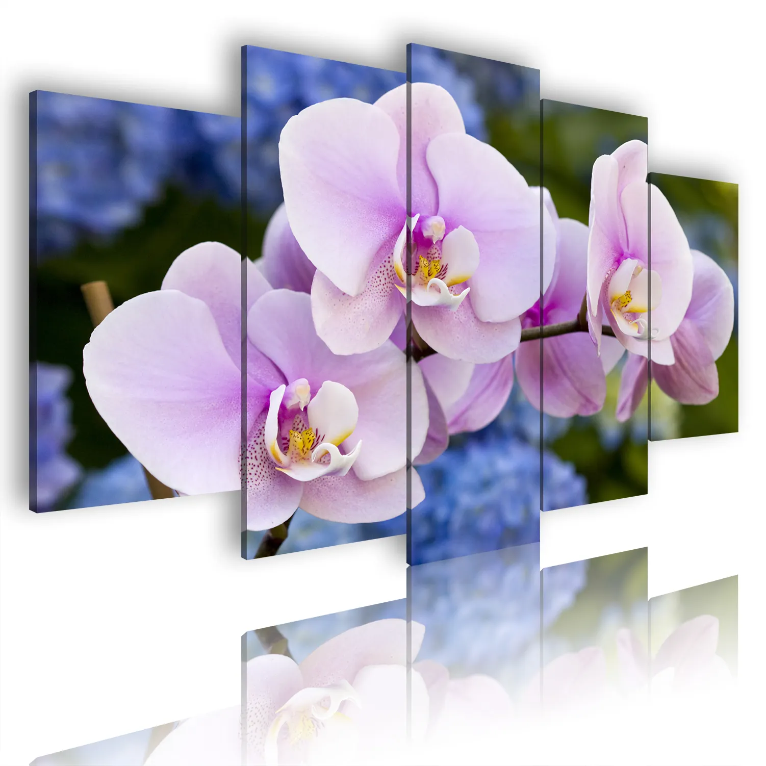 Lienzo de decoración para sala de estar, Pintura Artística de pared de orquídeas, mariposa abstracta antigua, flor púrpura, óleo