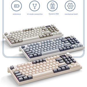 Personalizado 75% 87 clave Gaming macro programable recargable tricolor RGB Teclado retroiluminado inalámbrico 2,4G Teclado mecánico para juegos