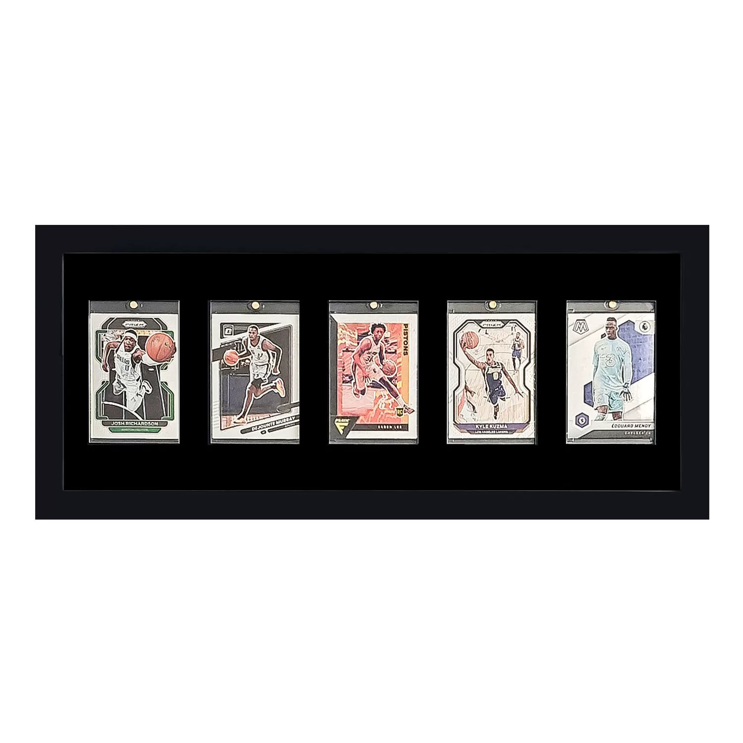 5 agujeros. Medidas exteriores: 21 x 48 cm.