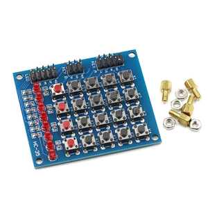 4×4 Matrix-Tastatur für Arduino Array Modul 16 Tasten Drückknöpfe Tastatur-Schalter Tastatur-Paneel 4*4 Geschmack 8LED-Zubehör DIY-Satz