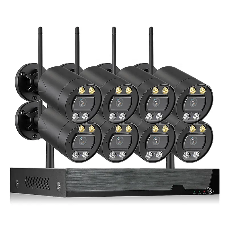 Video Cctv güvenlik kamerası seti ev güvenlik Ip kablosuz Wifi kamera sistemi Nvr 8Ch 4Ch