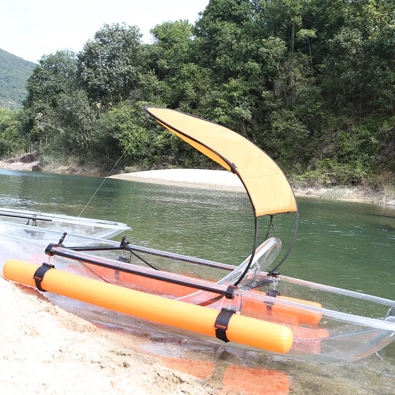 PC rowing boat single seat see through transparent kayak clear kayak amazon for sale with canopy