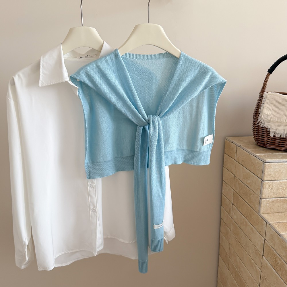 100 tencel label tank top-sky blue