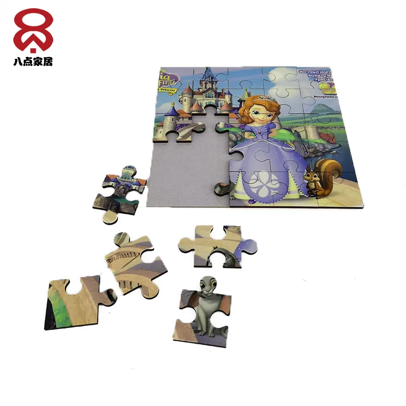 Square sublimation puzzle ,Blank sublimation MDF puzzle jigsaw , wooden blank puzzle game 25pcs