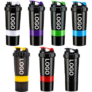 Ý tưởng 2025 quà tặng phong cách mới biểu tượng tùy chỉnh nhựa Shaker chai phòng tập thể dục thể thao Protein Shaker chai 500ml Lắc chai nước BPA Shakers - Product Image 1