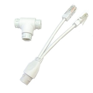 Conector de cableado de red 2 en 1, divisor POE, conector RJ45 de tres vías para instalación de cámara de seguridad - Product Image 1