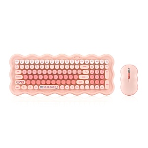 Múltiples colores lindos botones redondos Office 2,4G teclado inalámbrico y ratón Combos Girls Keyboard mouse set para computadoras portátiles - Product Image 1