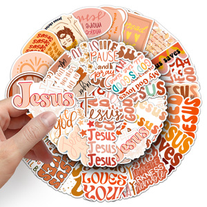 50PCS BOHO Style Religious Faith Christian Bible Verse Jesus Save Sticker - Product Image 2