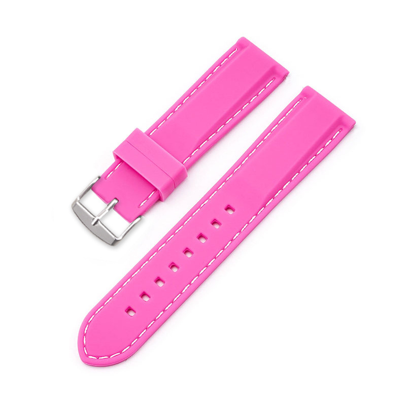 Bande rose fil blanc