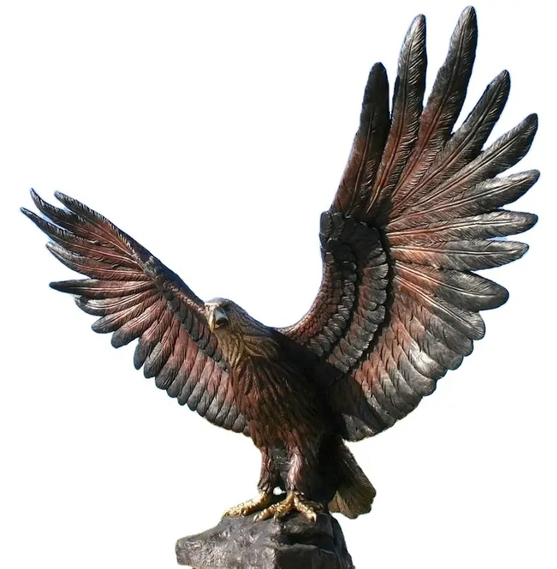 Grande decorazione del giardino casting aquila di bronzo scultura per la vendita