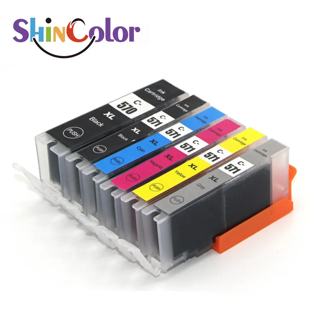 ShinColor Pgi-570xl Pgi 570 Pgi-570 Cli-571xl 571 Cartucho de tinta compatível para impressora Canon Pixma Mg5750