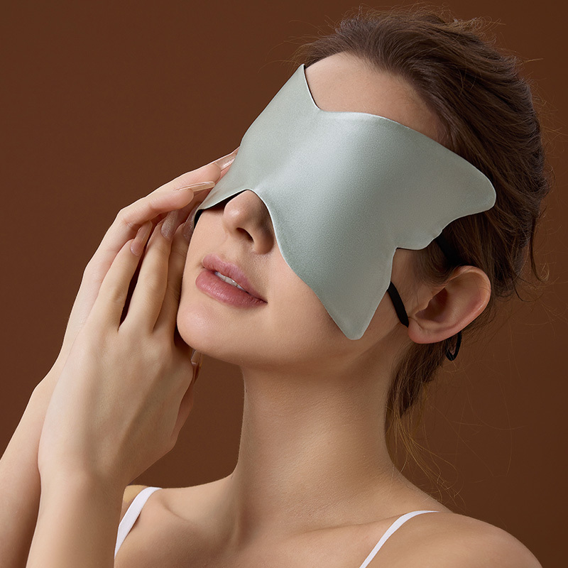Green Silk eye mask in butterfly shape