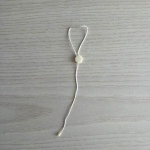 Línea de cuerda de etiqueta colgante de ropa de nailon cuadrado redondeado de plástico desechable de doble enchufe en blanco barato para ropa - Product Image 2